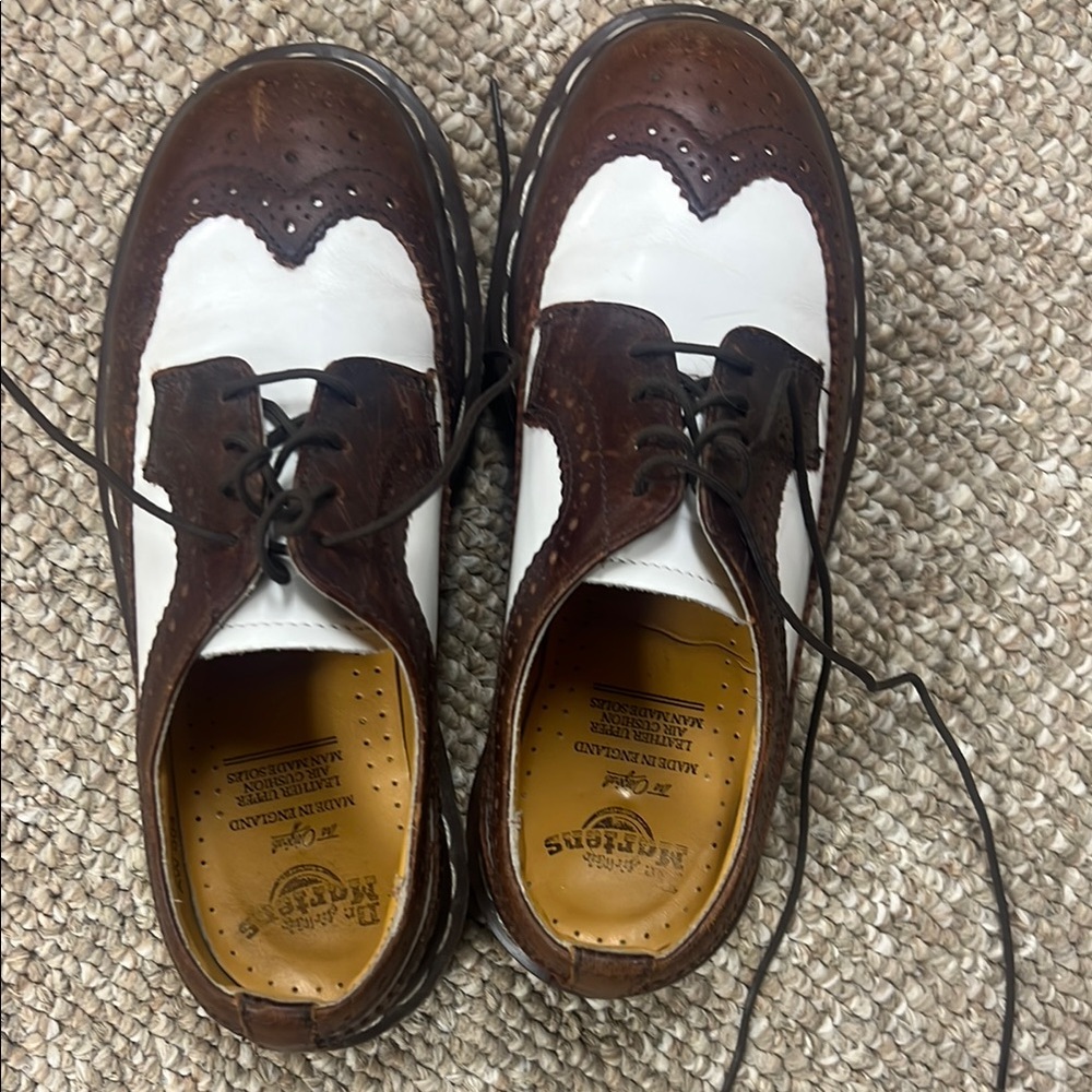 Dr. Martens Two-Tone Brown and White Brogues